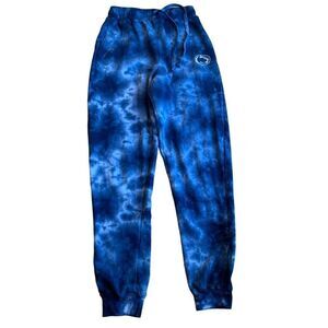 Zoozatz Joggers Penn State Blue Tie-Dye, PaperBag Tapered Ankle Tie-Waist EUC XS